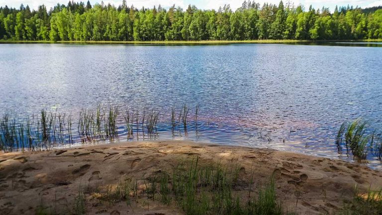 Majoitus Jämsässä järven rannalla.